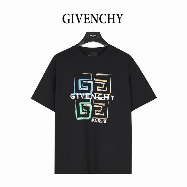 givenchy 纪梵希 25Ss 彩色涂鸦立体4G印花短袖T恤 采用50支双股面料 同缸配套1*1螺纹 面料洗水 整体手感更光滑 采用3D数码直喷工艺 5次打