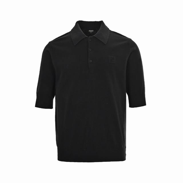 fendi 芬迪 25Ss Ff浮雕压花针织polo短袖 定织锦绒密毛织 进口专机红外线定位 Ff 标识 位置更为精准 采用冲压填充技术 根据原版制作1:1大小