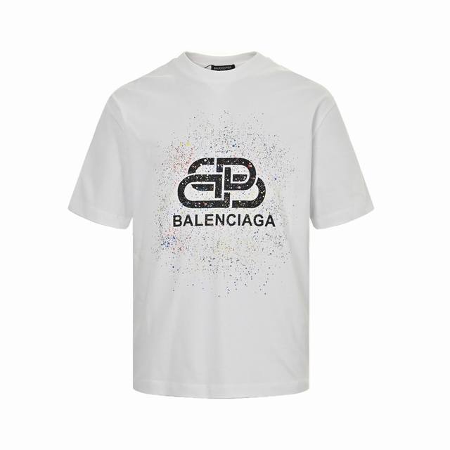 balenciaga 巴黎世家 24Ss 泼墨锁扣印花短袖 印花材料采用安全环保无毒婴儿认证的发泡材料 印花轮廓清晰干净 有康丽机器出来的质感 如果衣服要清洗的