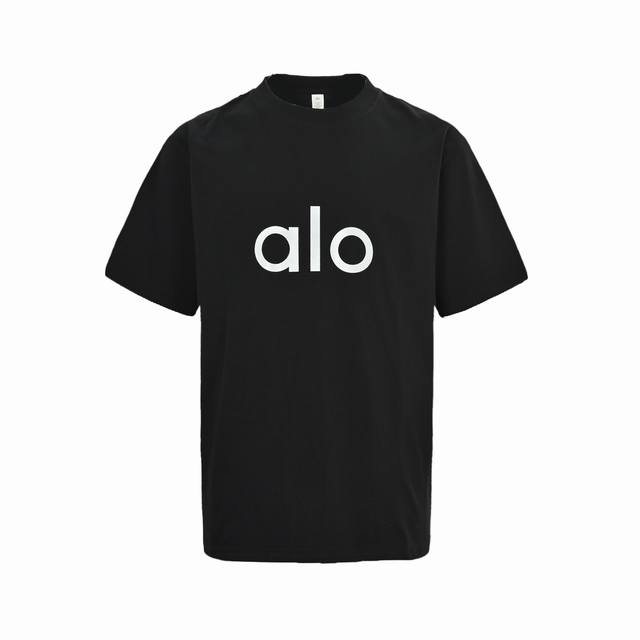 alo 25Ss 反光字母短袖 面料采用定制240G 26支特滑双股精棉平纹高密无尘全棉布料 前幅高密度加厚 走线平整 代工品质 全套定制辅料 size:S-X