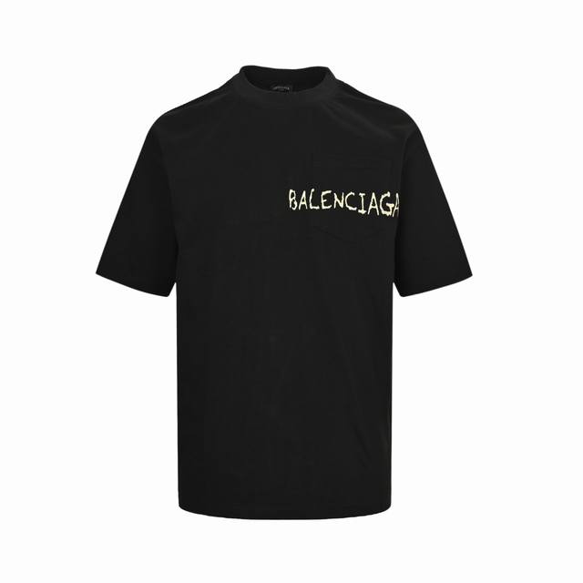 balenciaga 巴黎世家 24Ss 口袋涂鸦短袖 标准的印花技术 纯棉柔软面料 对色定染面料 采用进口印花工艺 潮流感十足 定染纯棉面料 Os版型 三标齐