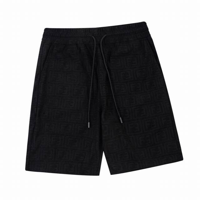 芬迪 Fendi 夏季新款 双F纹毛巾面料提花休闲短裤 上身极为出挑 超级百搭款 最新时尚设计 进口定织高品质欧棉面料 版型超好 休闲时尚必备 color 黑色