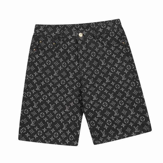 路易威登 Louis Vuitton 夏季新款 老花提花休闲短裤 五分牛仔裤 高品质丹宁牛仔面料 特别手感 超级质感 舒适柔软透气 休闲宽松版型 潮流男女同款