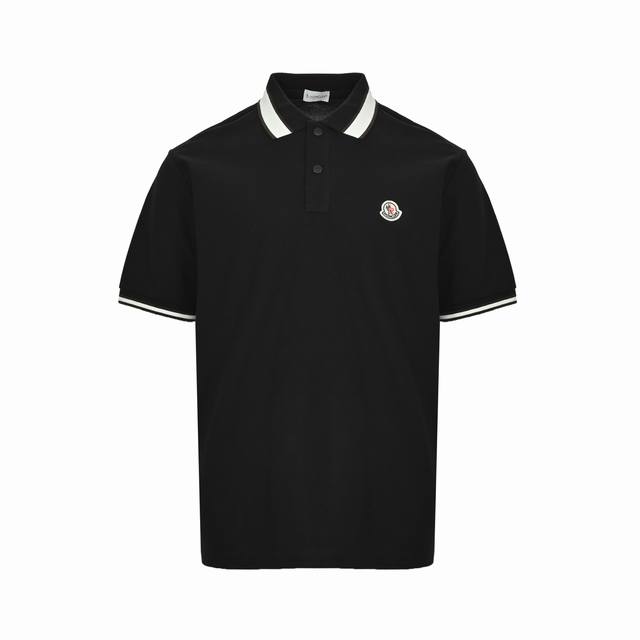 moncler 蒙口 25Ss 彩条领刺绣徽标polo短袖 采用原版220G定制珠地面料 螺纹同缸定染对格对纹零色差 纽扣原版1:1开模定做 领子颜色 尺寸比例