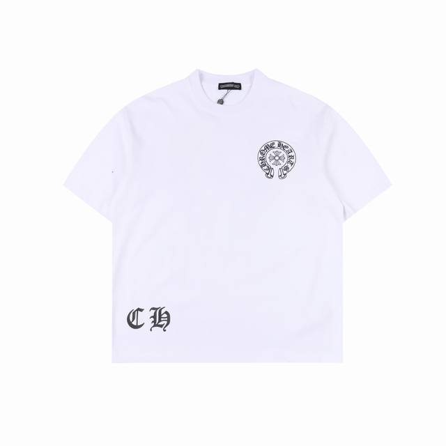 chrome Hearts 克罗心 25Ss 水墨晕染马蹄印花短袖 面料采用 克重精梳棉 定制32支1*1螺纹 成衣两遍水洗处理 面料舒适亲肤无异感 定制定染面