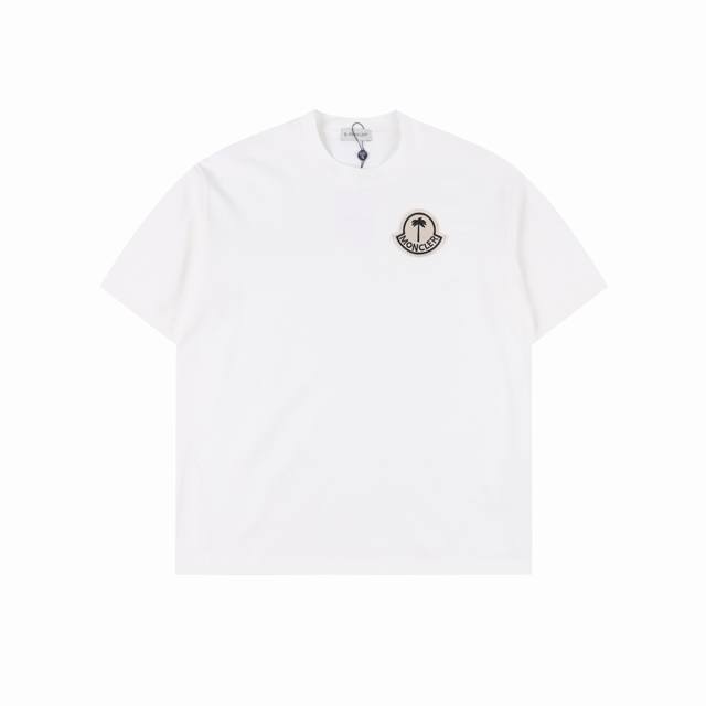 moncler 蒙口 25Ss 棕榈树短袖T恤 面料采用定制240G 26支特滑双股精棉平纹高密无尘全棉布料 前幅高密度加厚 走线平整 代工品质 全套定制辅料