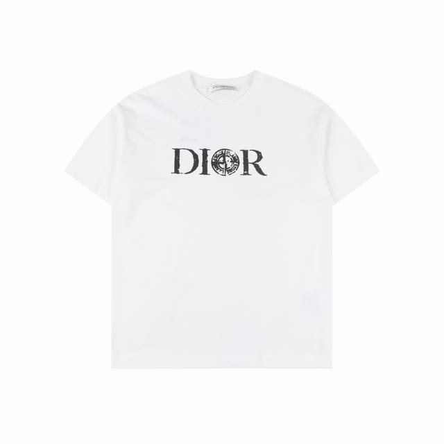 dior 迪奥 X 石头岛联名 25Ss 斑驳字母Logo印花短袖T恤 原版面料 数码直喷印花工艺 网红明星同款 高版本品质 面料采用280克纯棉面料 手感超级