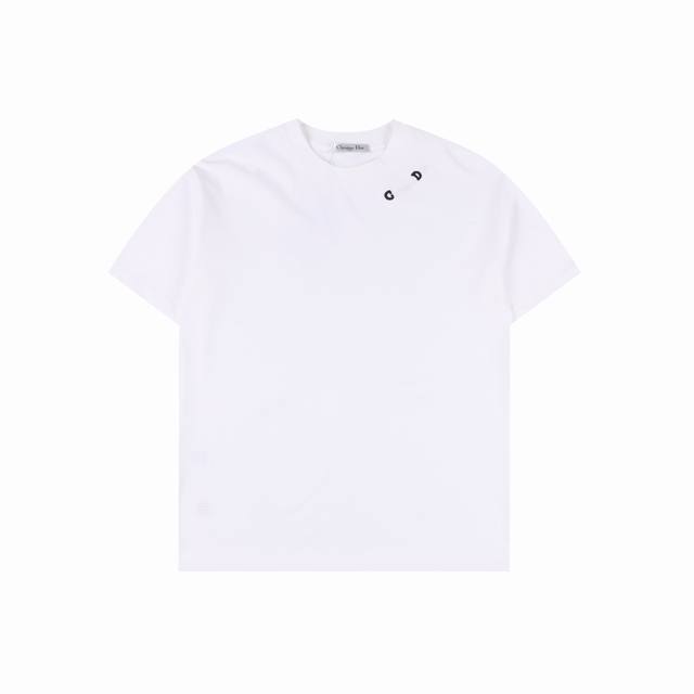dior 迪奥 25Ss 领口Cd串珠Logo蜜蜂刺绣短袖T恤 采用原版280G双纱对版定织定染面料 螺纹同缸定染零色差 独家品质 区别通货 领口Cd串珠Log