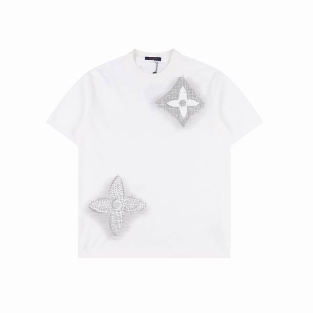 louis Vuitton 路易威登 25Ss 铅笔手绘大Logo老花刺绣短袖T恤 25年最新科德宝刺绣工艺 整衣档次十足 贵气不失格调 原版面料 官方同款 定