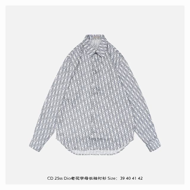 dior 迪奥 25Ss Dio老花字母长袖衬衫 定制涤纶臻选华韵衬衫料 柔滑细腻 舒适贴肤 数码印花技术 采用数字化图案设计 通过喷墨打印机将图案直接印制在织
