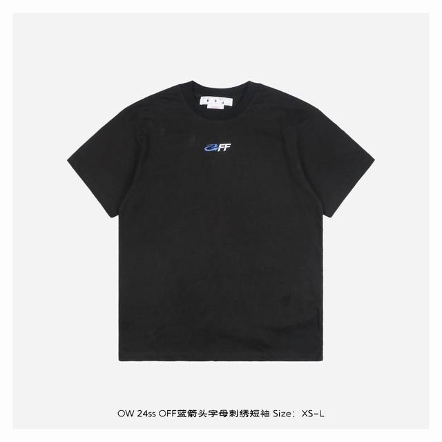 off White Co Virgil 24Ss Off蓝箭头字母刺绣短袖 所有面料以及螺纹均为订织定染 所有面料颜色均经过色卡比对定染面料 无任何色差 采用
