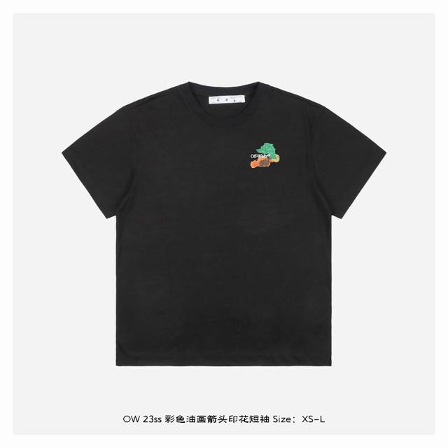 off White Co Virgil 23Ss 彩色油画箭头印花短袖 所有面料以及螺纹均为订织定染 所有面料颜色均经过色卡比对定染面料 无任何色差 采用 G克