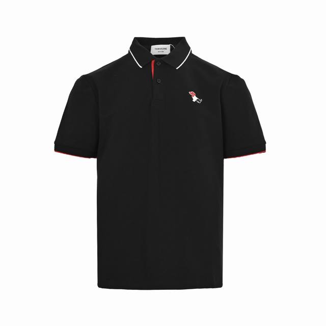 thom Browne 汤姆布朗 小狗章仔贴饰刺绣polo短袖 客供精仿棉打造珠地材质面料 质感柔软细腻爽滑 舒适透气凉爽 且久穿久洗不褪色不变形 进口田岛机刺