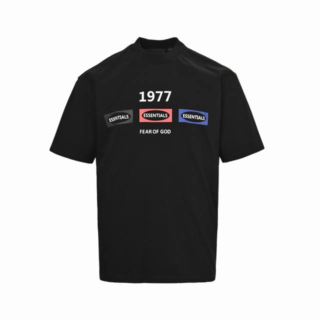 fear Of God 复线Essential 1977印花短袖 颜色 星辰黑 云雾白 size:S-Xl