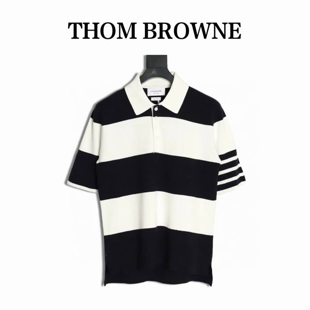 thom Browne 汤姆布朗 Tb 25Ss 条纹针织polo短袖T恤 本产品根据原版使用百分百新疆长绒棉 四平一空针法 使用进口岛精机编织 纽扣包括备扣统