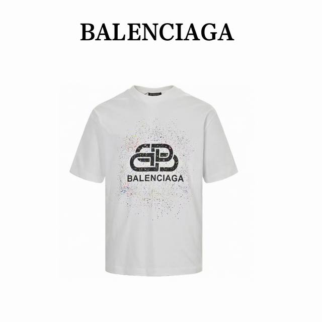 balenciaga 巴黎世家 24Ss 泼墨锁扣印花短袖 印花材料采用安全环保无毒婴儿认证的发泡材料 印花轮廓清晰干净 有康丽机器出来的质感 如果衣服要清洗的