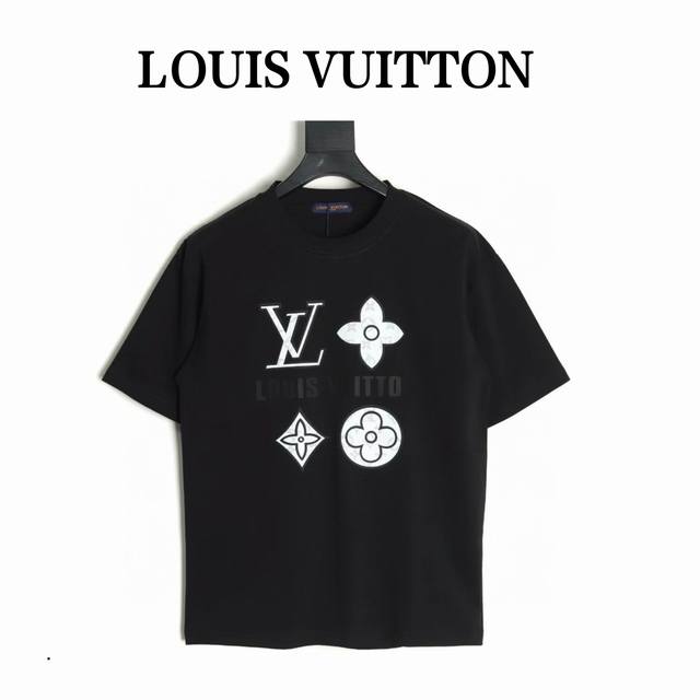 louis Vuitton 路易威登 Lv 25Ss 硅胶四花短袖T恤 面料采用定制240G 26支特滑双股精棉平纹高密无尘全棉布料 前幅高密度加厚 走线平整