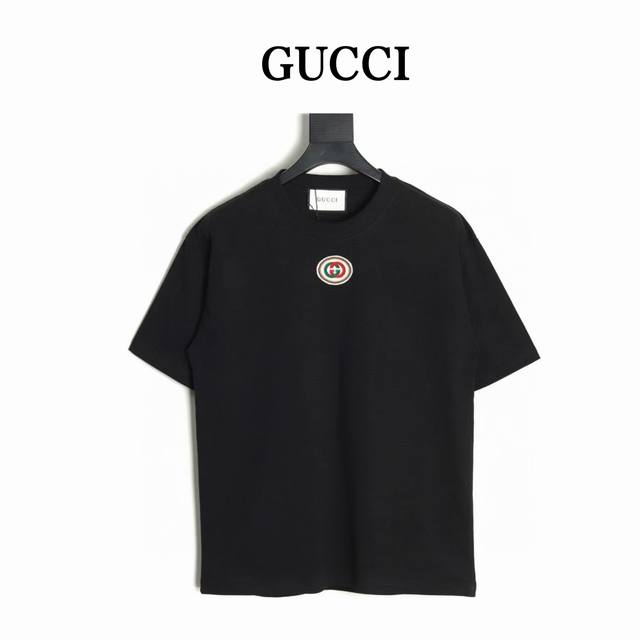 gucci 古驰 25Ss 领口刺绣短袖T恤 面料采用定制240G 26支特滑双股精棉平纹高密无尘全棉布料 前幅高密度加厚 走线平整 代工品质 全套定制辅料 尺