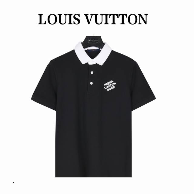 louisvuitton 路易威登 菲董操刀新款胸前刺绣字母短袖polo衫 原版品质 欢迎对比 这款复古风格的双色polo衫充分体现了这一点 让人回想起典藏系列