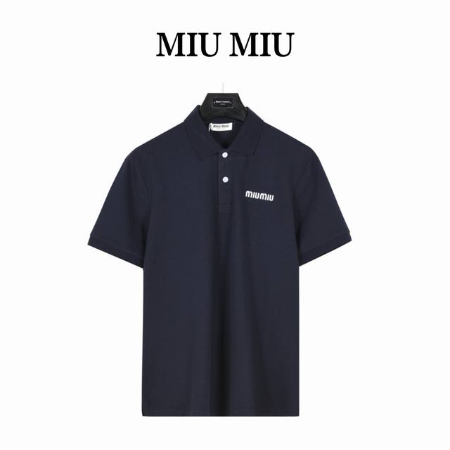 miumiu 缪缪Mm 经典小标刺绣短袖polo衫 原版品质 欢迎对比 正品8400购入开发 领口定制提花扁机罗纹 面料酵洗 进口机绣刺绣 定制辅料 合身版型