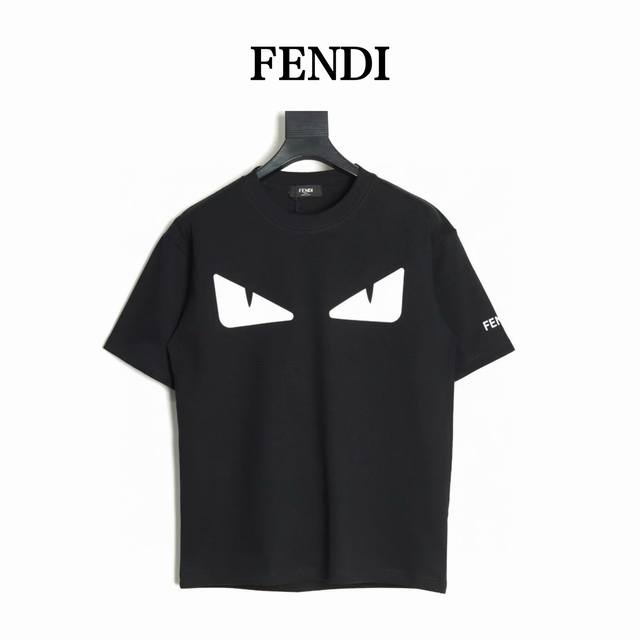fendi 芬迪 25Ss 硅胶眼睛短袖T恤 面料采用定制240G 26支特滑双股精棉平纹高密无尘全棉布料 前幅高密度加厚 走线平整 代工品质 全套定制辅料 尺