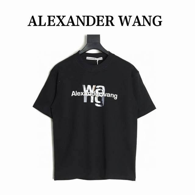 alexander Wang 亚历山大王 25Ss 油画字母短袖T恤 面料采用定制240G 26支特滑双股精棉平纹高密无尘全棉布料 前幅高密度加厚 走线平整 代