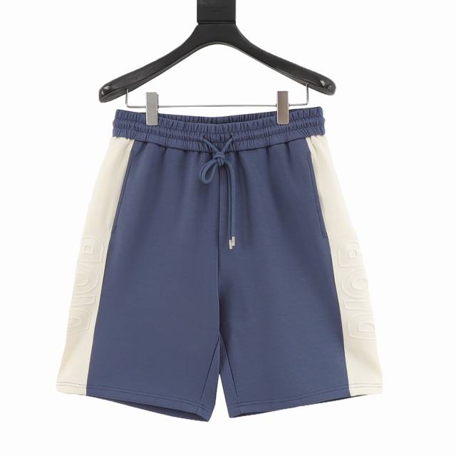 dior 迪奥 25Ss 侧边撞色拼接Logo凹凸浮雕短裤 最新最顶级撞色拼接立体凹凸浮雕Logo字母工艺标识短裤男女同款 三标齐全 高版本 高品质 定制太空棉