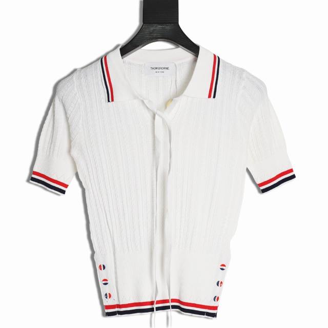thom Browne Tb 针织系带polo 短袖T恤 原版定制面料 辅料 尺码 1 2 3