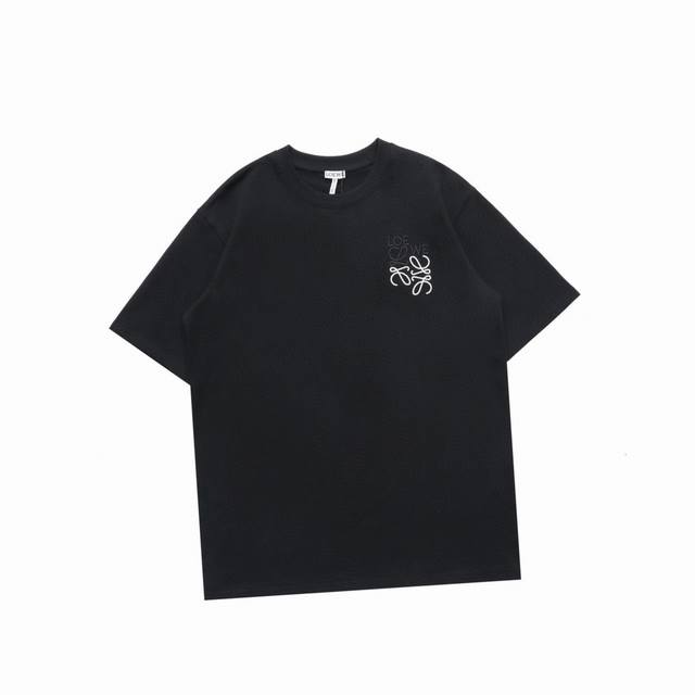 罗意威 Loewe 夏季新款 错位Logo拼色刺绣刺绣圆领短袖T恤 高端品质独家定制采用定织定染高克重面料 洗水完高达280G纯棉面料 螺纹增加到2.7不变形