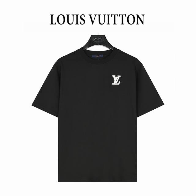 louis Vuitton 路易威登 25Ss 胸口立体苞芯Logo刺绣短袖T恤 定织定染260克进口原版面料, 搭配32支2 0棉盖丝罗纹 同色定制色织色染高