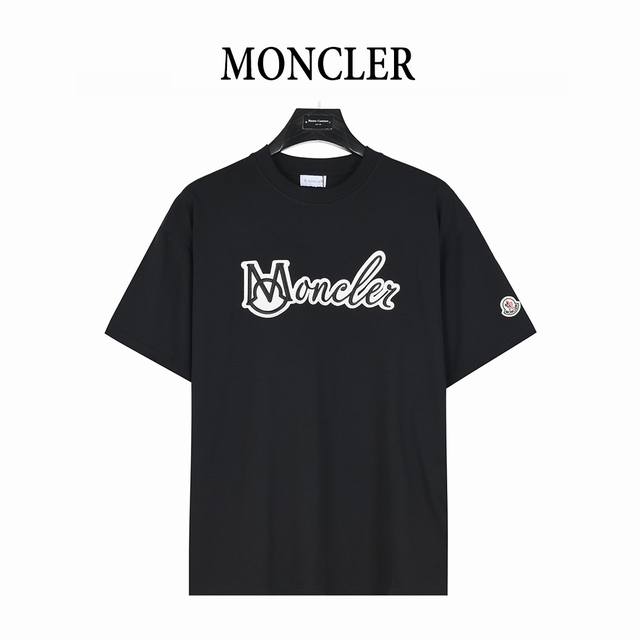 moncler 蒙口 25Ss 字母Logo徽标刺绣短袖T恤 采用60支双纱精梳纯棉爽滑手感 纯棉不起球不起毛 胸前标志字母刺绣 袖口处小Logo徽标章仔刺绣
