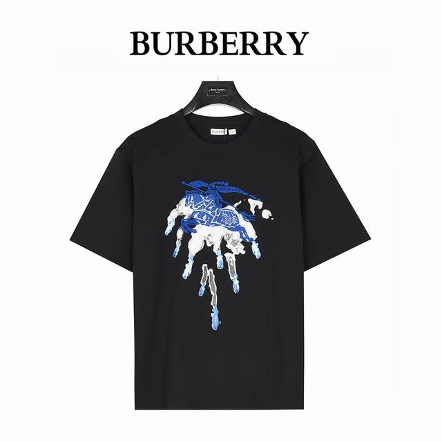 burberry 巴宝莉 25Ss 战马牙刷绣及泼墨印花短袖T恤 平织棉 T 恤衫 选用260G平织棉质面料打造+2X2配套螺纹 区别于普通宽的面料克重 跟原版