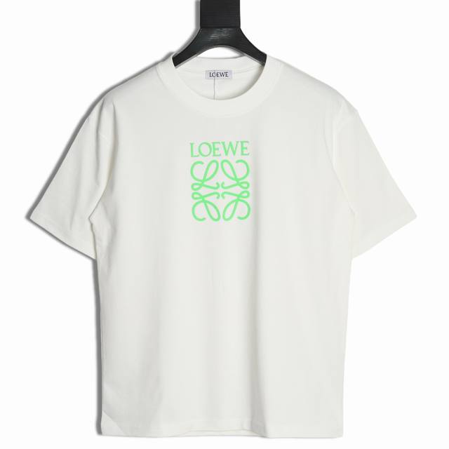 loewe 罗意威 25Ss 荧光四叶草短袖T恤 面料采用定制240G 26支特滑双股精棉平纹高密无尘全棉布料 前幅高密度加厚 走线平整 代工品质 全套定制辅料