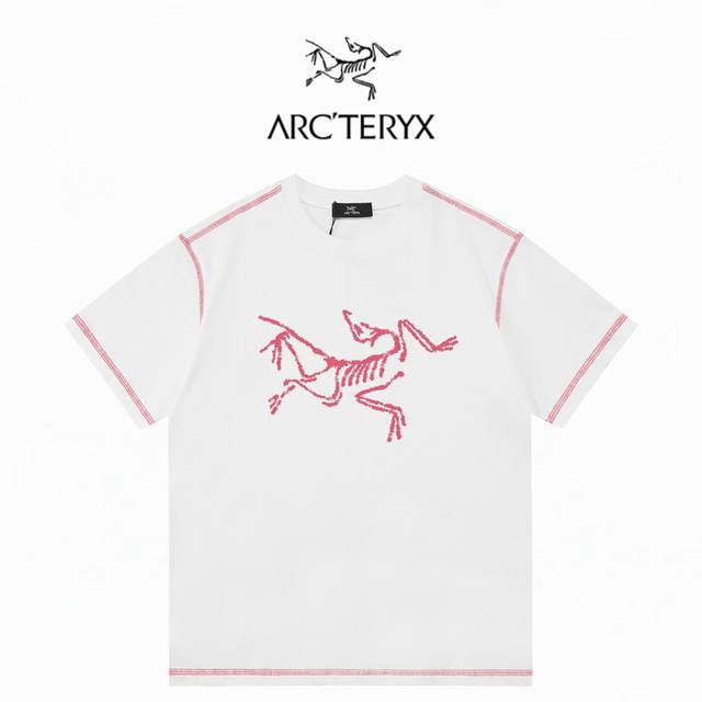 Arcteryx始祖鸟 哈苏撞色走线工艺 双纱280克短袖 白色 Xs-L