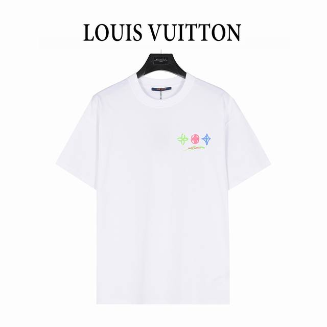 louis Vuitton 路易威登 25Ss 彩绘涂鸦大Logo印花短袖T恤 面料采用高克重260G重精梳棉 定制1:1螺纹 面料舒适亲肤无异感 制定染面料