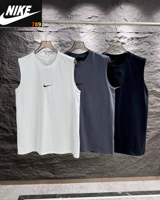 nike耐克Logo高纱织三色短袖背心活力上新 猛推 采用专柜申洲织布工艺 1:1正品工艺 超宽松版型修上身显瘦上身无束缚 优质纯棉面料 柔软细腻厚实不透 定制