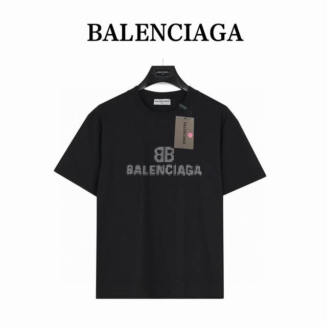 balenciaga 巴黎世家胸前马赛克 短袖T恤 款号:Blsj01 黑色 240克重磅小落肩100%棉T恤 Os版型 宽松有型好搭配 采用精梳紧密赛络工艺