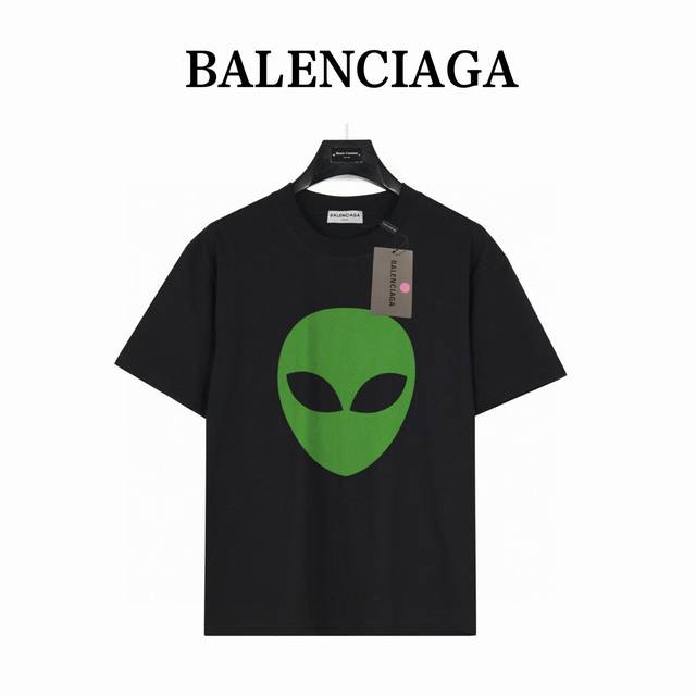balenciaga 巴黎世家外星人脸 短袖T恤 款号:Blsj04 黑色 240克重磅小落肩100%棉T恤 Os版型 宽松有型好搭配 采用精梳紧密赛络工艺 面