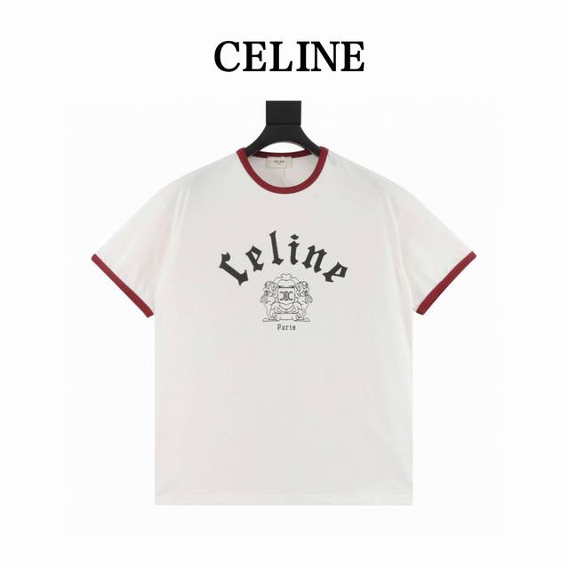 celine 塞琳 字母Logo短袖T恤 三标齐全 采用高端索罗娜布料 前幅采用进口印花图案 手感非常舒服 Os落肩版型 时尚又个性 超级百搭的一款 螺纹领口不