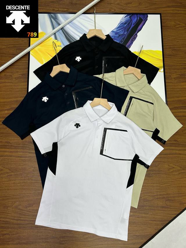 迪桑特四色polo衫专柜同步更新 现货发售 Descente迪桑特综训运动健身透气排汗男士短袖polo左下角品牌字母Logo进口精梳珠地棉面料亲肤舒爽 不粘身不
