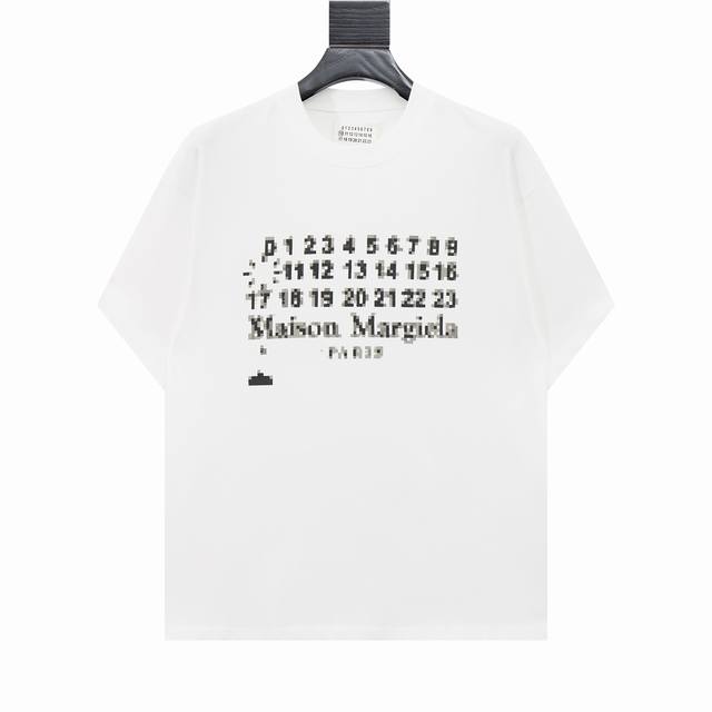 高版本Maisonmargiela 马吉拉 马赛克数字印花短袖 男女同款 满满的高级感 性价比超高 手感超级柔软 细腻 柔软和不起球且不变形 G纯棉品质 后领标