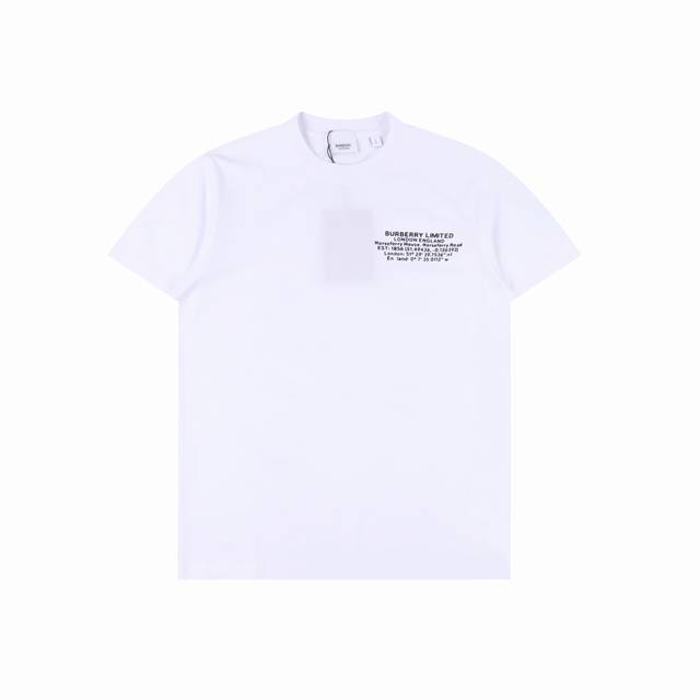 burberry 巴宝莉 22Ss 压胶字母标语短袖 采用50S双股全丝光棉面料 2 2精梳棉紧密纺螺纹 领位 肩位双针走线做工 定制三标 吊牌内卡搭配刻字吊粒