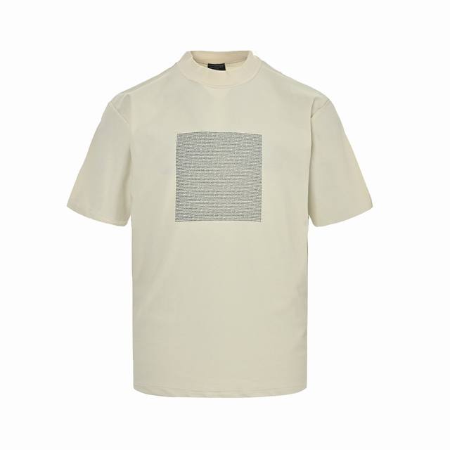 balenciaga 巴黎世家 24Ss 反穿立体厚胶字母印花短袖 复古平纹针织面料 大廓形版型 圆领短袖 正面和背面饰以艺术作品印花 做旧效果 采用15S精棉