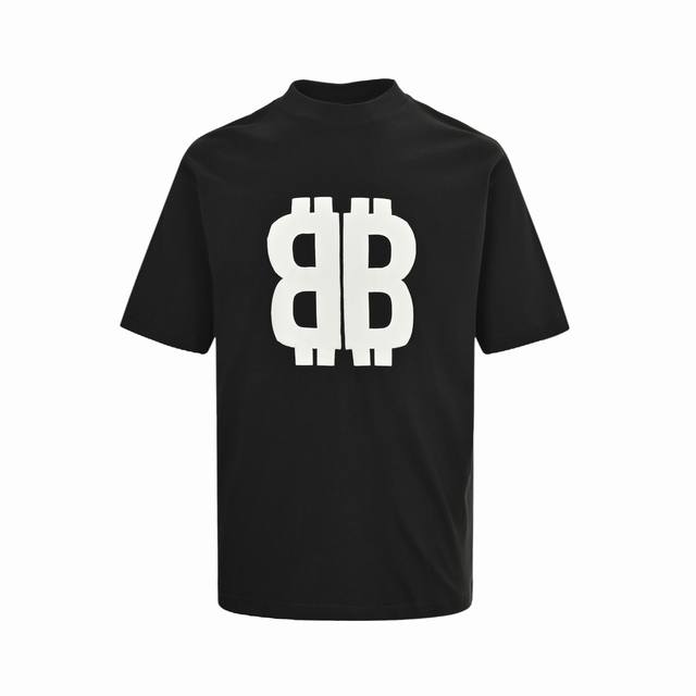balenciaga 巴黎世家 25Ss 双B发泡字母印花短袖 面料采用定织定染全棉平纹布 手感柔软舒适顺滑 工艺采用康丽直喷印花 效果立体 成衣洗水做旧处理