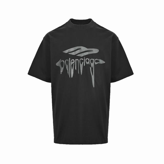 balenciaga 巴黎世家 25Ss 融化Logo裂纹印花短袖 blcg裂纹印花T恤 采用100%棉质面料制作 多处磨破设计 男女同款 size:S-Xl