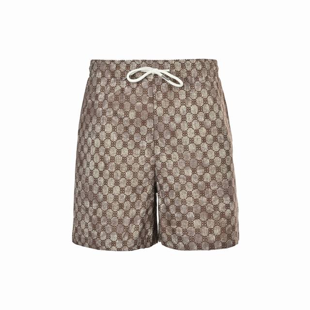 balenciaga 巴黎世家 25Ss Bb满印尼龙短裤 互扣式双B印花 抽绳松紧腰头 直筒短裤版型 全套辅料配备 聚酯纤维属于混纺面料 撞色面料对版固色环保