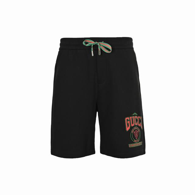 gucci 古驰 25Ss 字母徽标印花短裤 25年新款Gucci短裤 极简廓形 高腰设计与微A字剪裁 视觉拉长腿部比例 高腰剪裁搭配利落裤线 既修饰腿型又自带