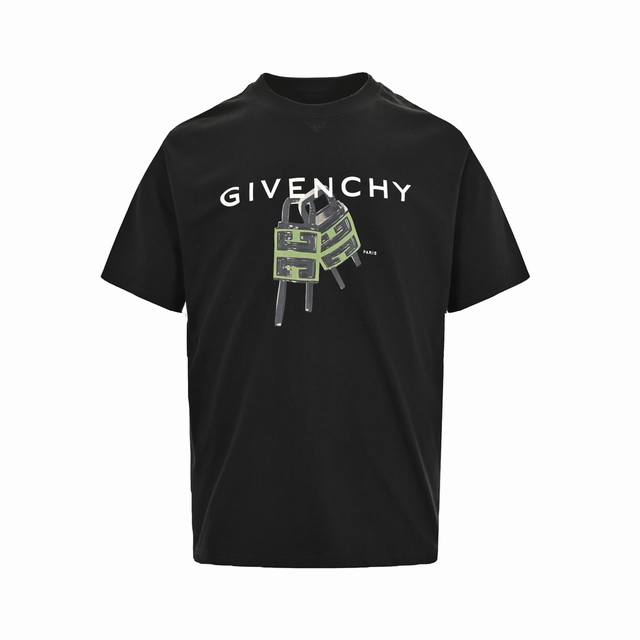 givenchy 纪梵希 23Ss 锁头字母印花短袖 采用50支双股精梳棉面料 32支索罗纳螺纹 进口白墨直喷工艺 字母处使用刻字膜压烫 定制辅料 size X
