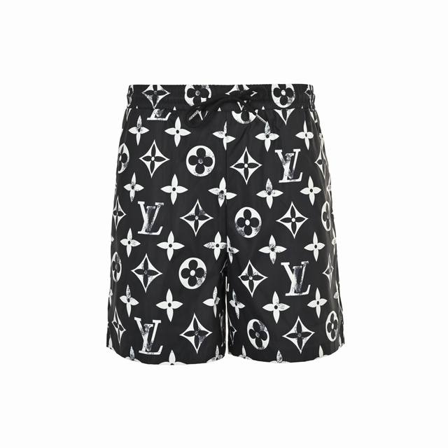 louis Vuitton 路易威登 25Ss 做旧老花满印尼龙短裤 面料为定制密纺科技面料轻薄面 上身丝滑透气 红外线定位裁剪 工装裤型设计 上身无敌百搭款