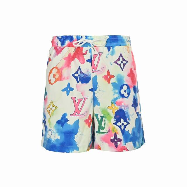 louis Vuitton 路易威登 25Ss 满印老花水墨渲染沙滩短裤 面料为定制密纺科技面料轻薄面 上身丝滑透气 印花采用活性数码印花 做到真正无手感 非涂